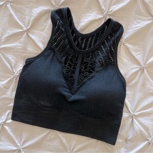 Textured Crop Top with Cutout Detail